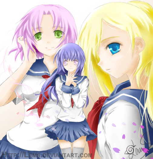 Ino; Hinata and Sakura - Students