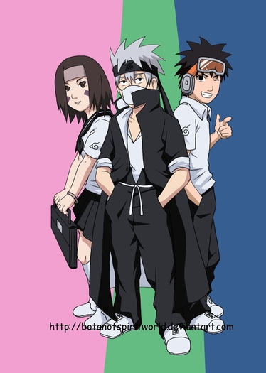 Rin; Obito and Kakashi
