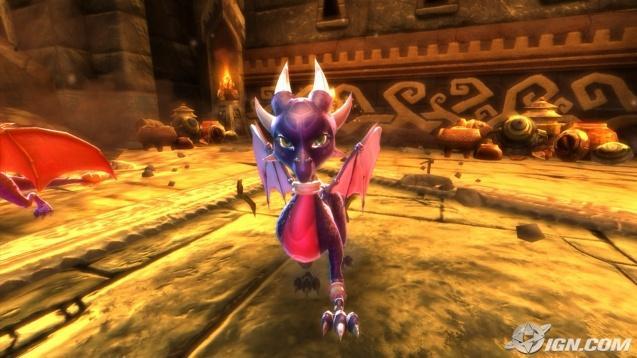 Cynder protejand comoare Dragonilor