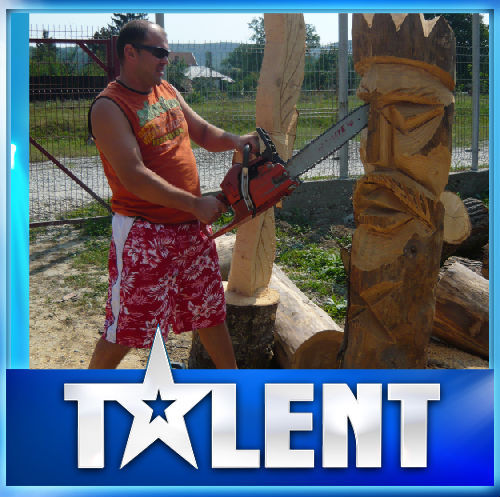 talent - sculptura in lemn