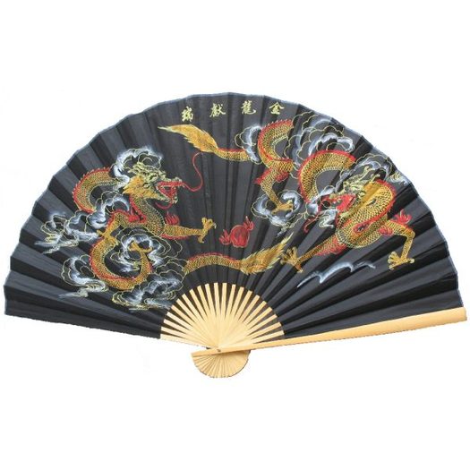 Eventail-Noir-Dragon-Chinoise