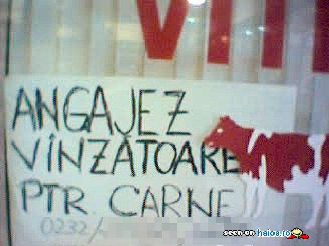 Se cauta vanzator ''pentru carne'' - Lol