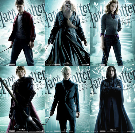 Harry-Dumbledor,Hermione,Ron,Draco si Prof Plesneala