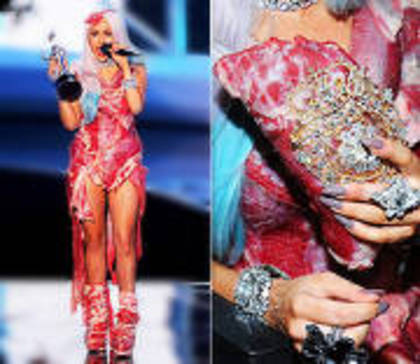 gaga-meat-dress - rochia lui lady gaga din carne