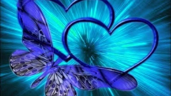 hearts and butterfly - abstract