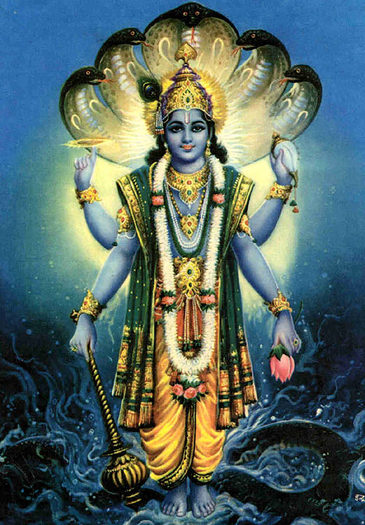 Vishnu-aparatorul care soseste pe pamant - Principalele zeitati hinduse