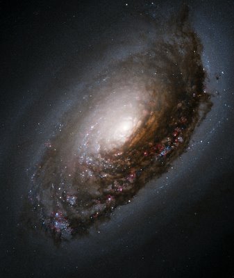 Panglica de Praf Cosmic in jurul Galaxiei Ochiul Negru - detalii despre spatiul cosmic