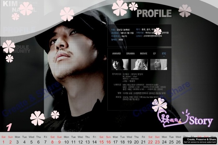 v47alu - calendar kim nam gil 2011