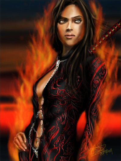 My_Warrior_Women_by_sundarsingh - Deepika portret desenat