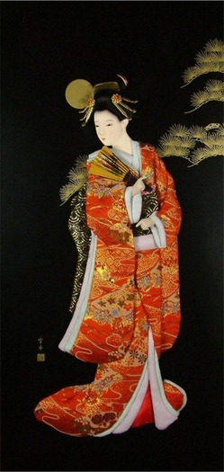 japanese-geisha-dolls-red-kimono-montage-doll-picture-70-p - Costume traditionale chinezesti