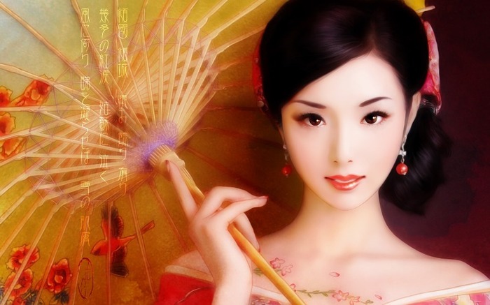 Kimono_Beauty___Wallpaper_by_yurkary - Costume traditionale chinezesti