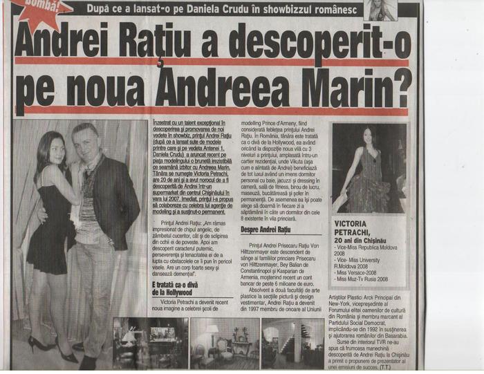 VICTORIA PETRACHI IN PRESA ROMANEASCA CU PRINTUL ANDREI RATIU; VICTORIA PETRACHI SI PRINTUL ANDREI RATIU
