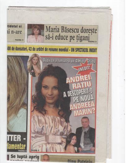 VICTORIA PETRACHI SI PRINTUL RATIU PE PRIMA PAGINA A ZIARELOR DIN ROMANIA; PRINTUL ANDREI RATIU SI TOP MODELUL VICTORIA PETRACHI
