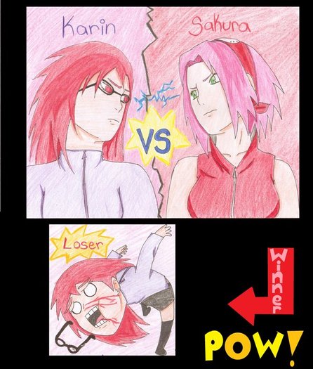 karin_vs_sakura_by_twinLtwinV - Poze amuzante cu Sakura si Karin