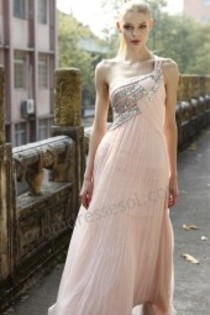 porto-evening-dresses-one-shoulder-pink-chiffon-a-line80168-[1] - Rochii de  seara
