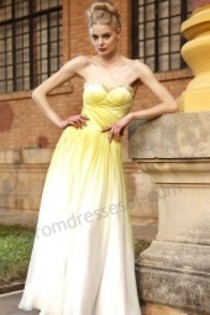 porto-evening-dresses-strapless-yellow-chiffon-a-line80139-[1] - Rochii de  seara