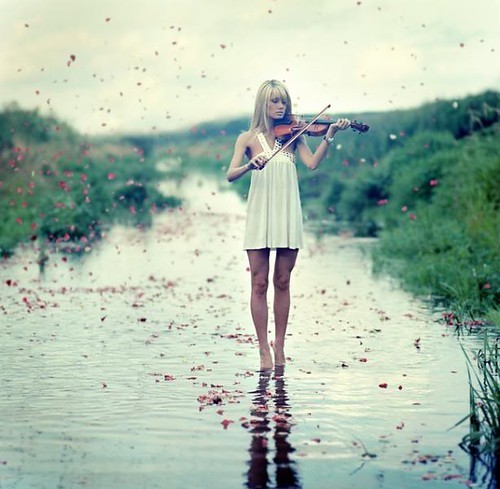 Violin Girl In Paradise
