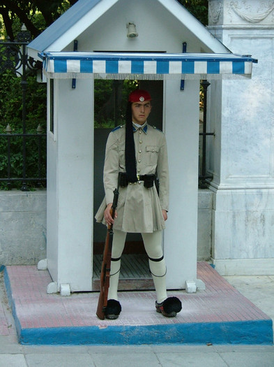 santinela  in fata Parlamentului Atena - crociera 2005