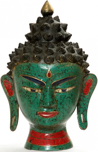 buddha_head_inlaid_with_gems_rz99 - PICTURI SCULPTURI SI ALTE OBIECTE INDIENE