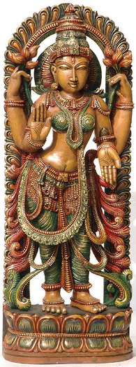 four_armed_standing_lakshmi_rl17 - PICTURI SCULPTURI SI ALTE OBIECTE INDIENE