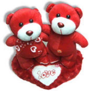 doi-ursuleti-rosii-pe-o-inima~12321031 - poze cu ursuleti
