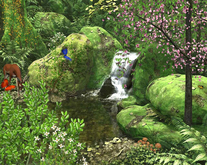 animated nature wallpaper-Spring-Stream-Animated-Wallpaper_1 - peisaje de primavara