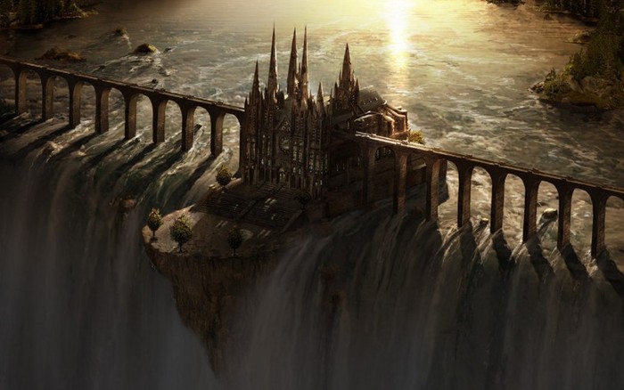 waterfall_castle_matte_art_by_fstarno_new1
