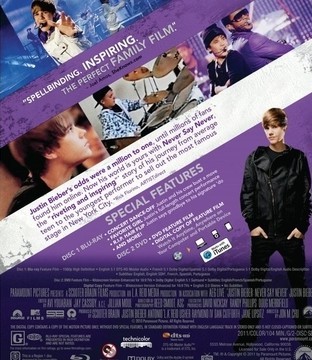  - 2011 Justin Bieber Never Say Never DVD Cover