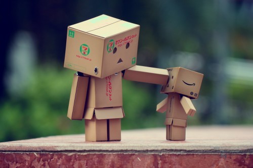 cute-funny-danbo-cardboard-box-art-bullying-around - danbo pictures