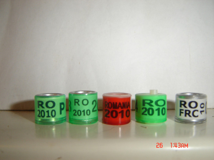 romania 2010 doar cu cip verde si rosu si verde fara cip - y-dubluri inele pt schimb
