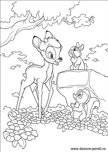 Bambi 2 desene de colorat 1 - x - Buna