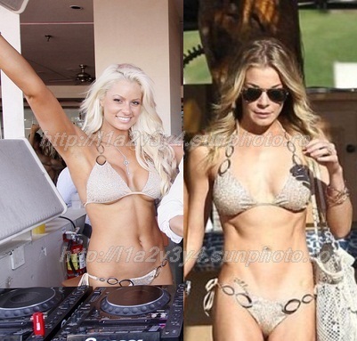 b - maryse si LeAnn Rimes cu costum de baie la fel