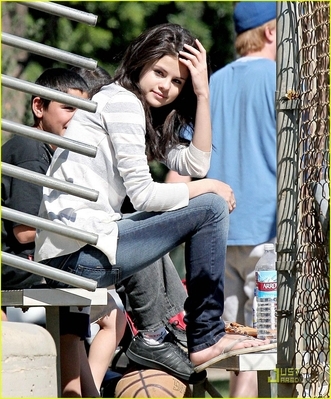 normal_selenafan05 - Playing baseball game at a local park in LA