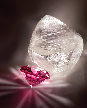 Pink and raw Diamond