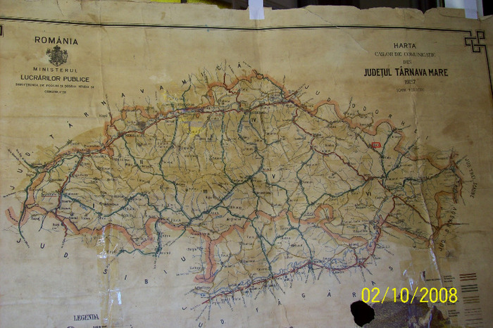 O harta a Judetului Tarnava Mare din anul 1927,care includea si satul PALOS.(foto-joffre-) - Un sat denumit MICA AMERICA   PALOS ARDEAL