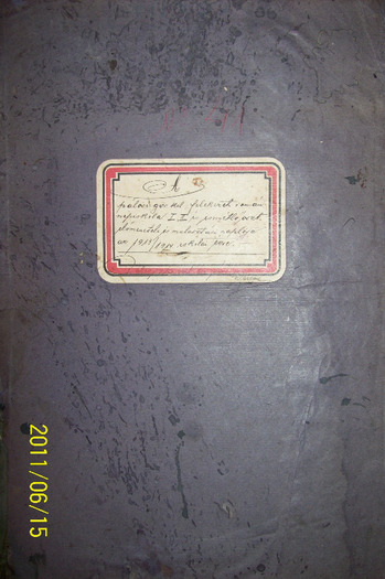 Coperta CATALOGULUI  claselor I-a si a II -a din anii 1913 ,1914, din PALOS-ARDEAL,pe timpul dominat - Scoala din sat si Caminul Cultural