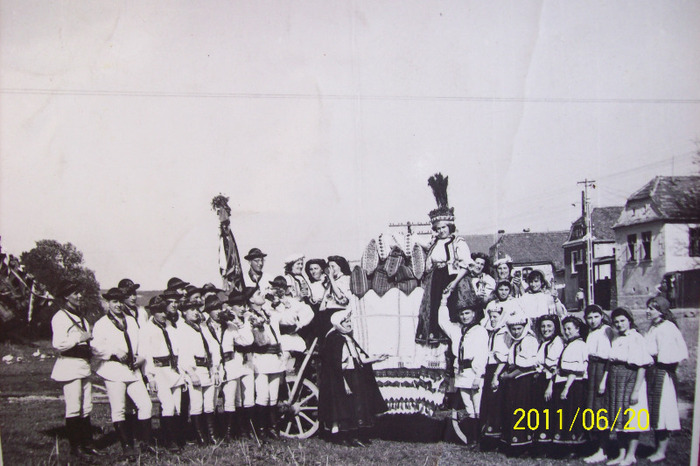Spectacol cu NUNTA LA PALOS,in centru ROZALIA CERNEA ,langa carul cu zestre,la 85 de ani. - POZE VECHI DIN PALOS ARDEAL