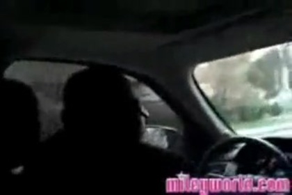 MileyWorld - Miley in Car 072