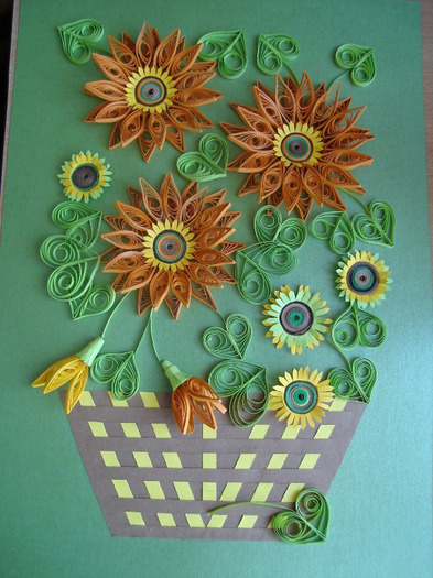 o altfel de foare a soarelui - tehnica rularii hartiei -  quilling