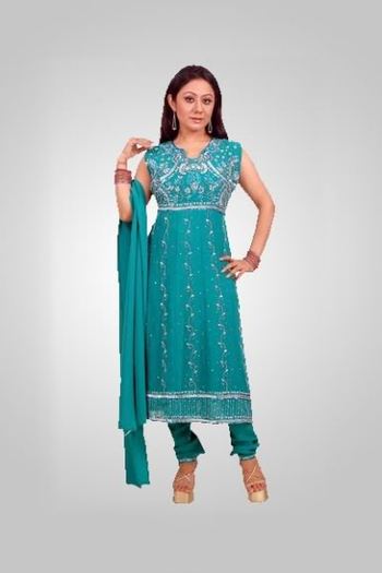 BondiBlueArtSilkandGeorgetteEmbroideredWeddingSalwarKameez