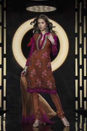 CrepeSilkEmbroideredBrownWeddingSalwarKameez