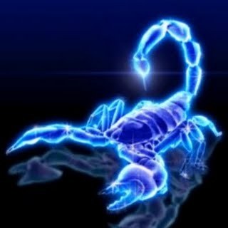 blue transparant zodiac scorpion symbol