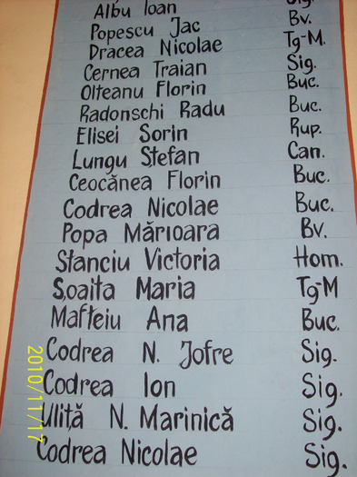 Lista  Nr.  5.Credinciosi care au donat bani pentru restaurarea biserici in 2010.................. - Tarnosirea BISERICII din PALOS-ARDEAL 2011