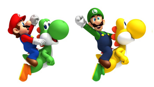 Yoshi Riding New Super Mario Bros Wii artwork - mario