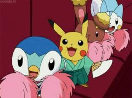 pikachu,buneary,pachirisu(fara piplup) - My new top 4 favourites pokemons