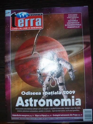 Vand revista Terra Odisea spatiala 2009 Astronomia; Vand revista Terra Odisea spatiala 2009 Astronomia + CD Misterele universului si framantariile paman
