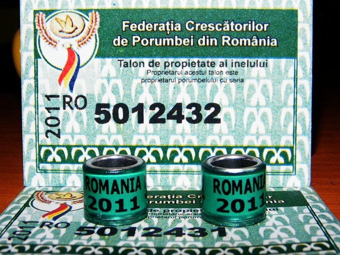 2011-ROMANIA - Inele porumbei 2011 de vanzare