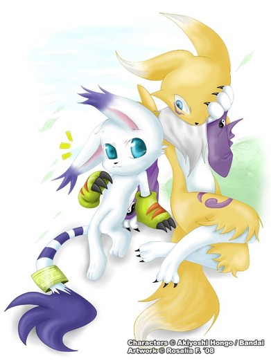 Ce poza dragutza! - Renamon si Gatomon