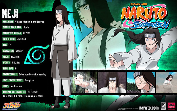 neji - date personaj din naruto