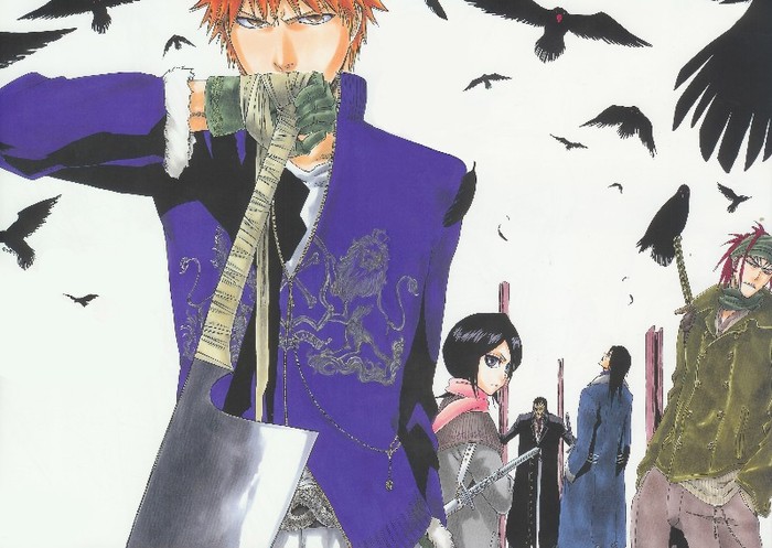 AnimeWapers.com 28791 abarai_renji bleach kuchiki_byakuya kuchiki_rukia kurosaki_ichigo zaraki_kenpa